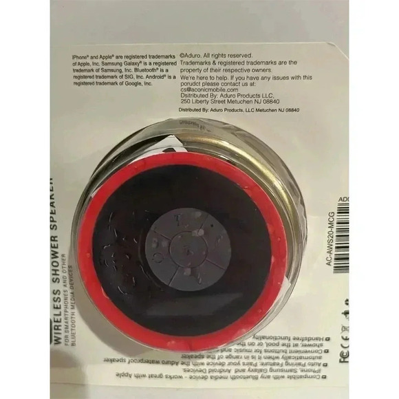 Aconic Wireless Bluetooth Shower Speaker Waterproof Black with Mic - Picture 3 of 3